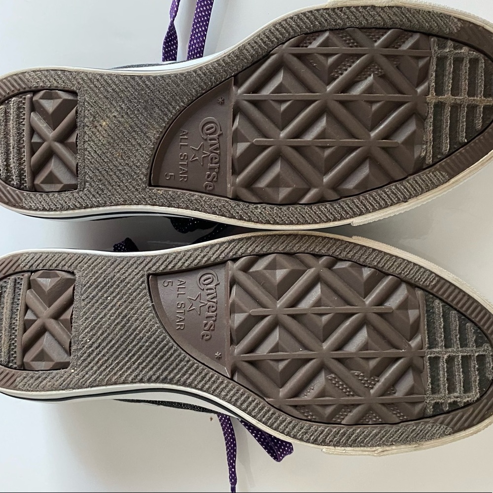 Black Converse Sneakers with metallic black finish and two sets of laces - Picture 16 of 16